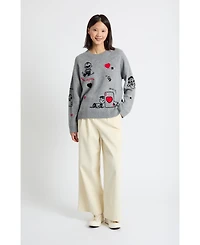 Chinti & Parker Women's Wool Cashmere Charlie's Poker Pals Sweater