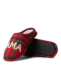 Dearfoams Women's Plaid Mama Bear Mom Clog House Slipper