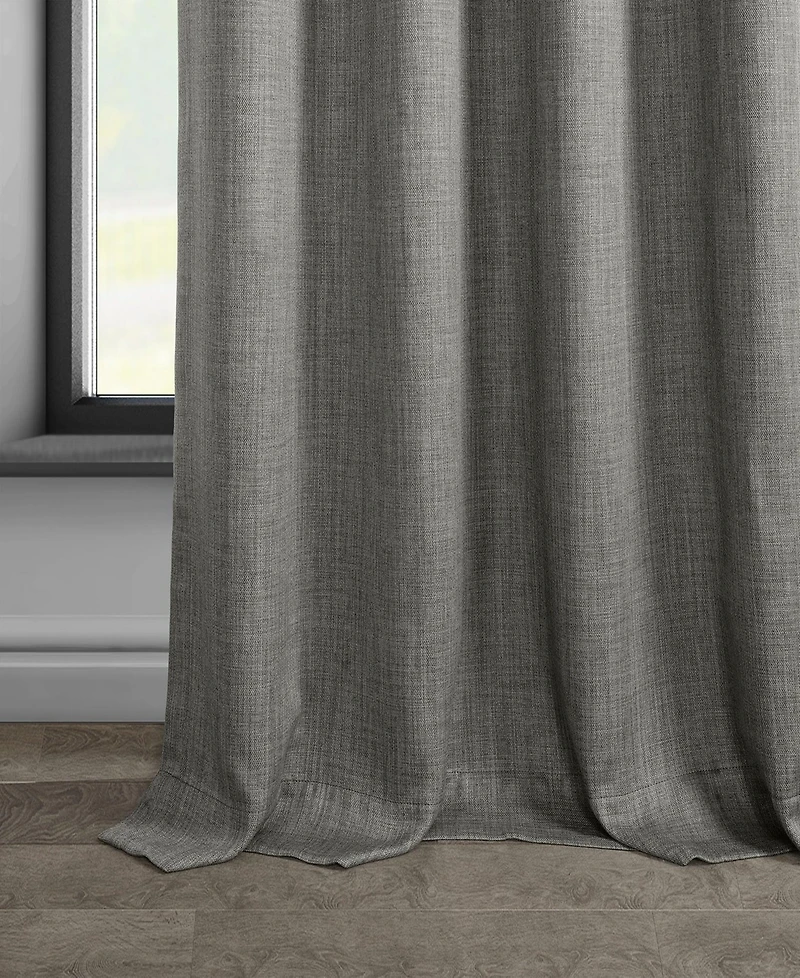 Half Price Drapes Grommet Textured Faux Linen Room Darkening Curtain