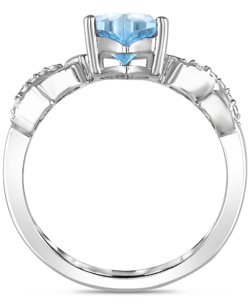 Lab-created Ruby 1-1/3 ct. t.w. and White Sapphire 1/5 Heart Promise Ring Sterling Silver