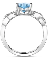 Lab-created Ruby 1-1/3 ct. t.w. and White Sapphire 1/5 Heart Promise Ring Sterling Silver