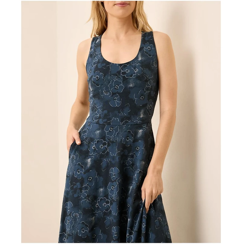 Pact Women's Fit & Flare Open Back Maxi Dress