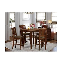 East West Furniture 5 Pc pub Table set-counter height Table and 4 Stools.