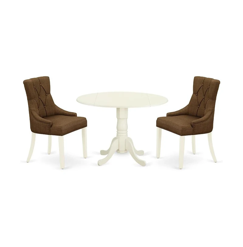 East West Furniture Dining Room Set Linen White