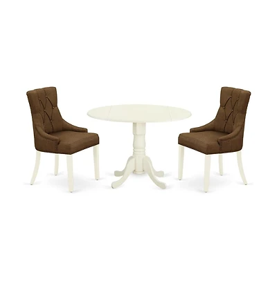 East West Furniture Dining Room Set Linen White