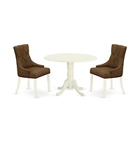 East West Furniture Dining Room Set Linen White