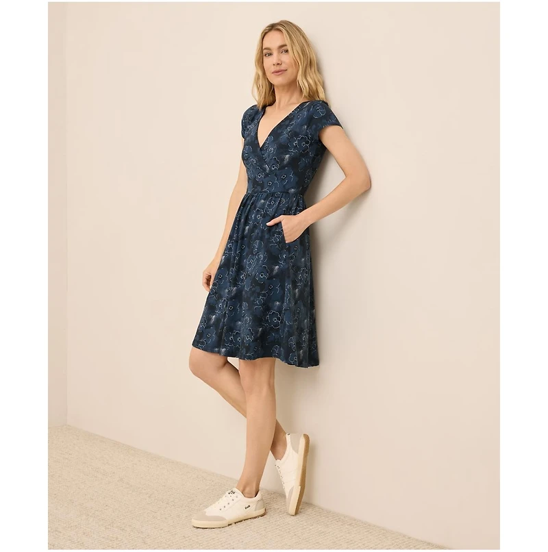 Pact Fit & Flare Crossover Dress