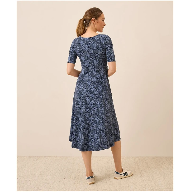 Pact Women's Organic Cotton Fit & Flare Scoop Midi Dress