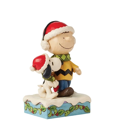 Jim Shore Charlie and Snoopy Wearing Scarf Figurine