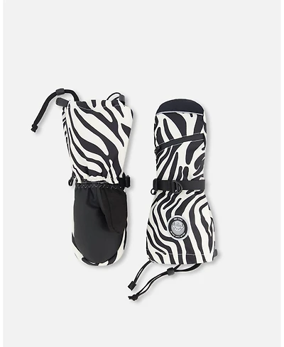 Deux par Girl Winter Mittens Teknik Zebra Print - Toddler|Child