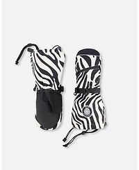 Deux par Girl Winter Mittens Teknik Zebra Print - Toddler|Child
