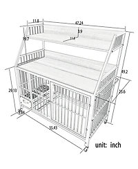 Aostirmotor 35 in. W x 49 in. H x 24 in. D Large Pet Cage with Storage Rack, Drawers with Stainless Steel Food in Black