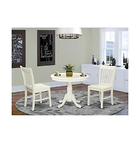 East West Furniture Dining Room Set Linen White