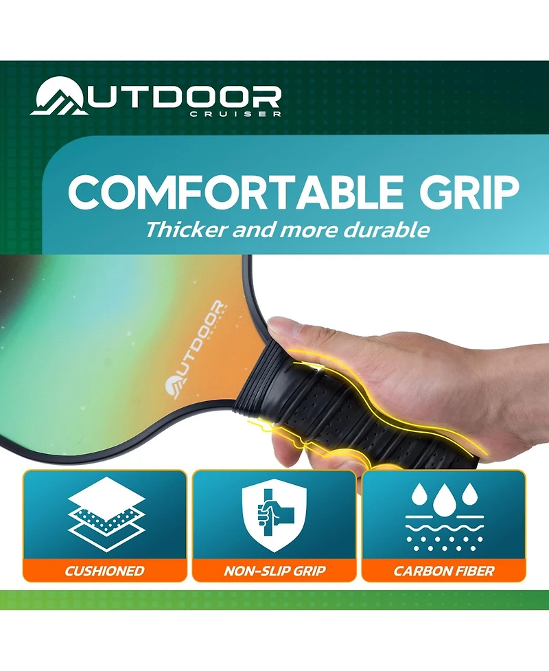 Lifemaster Outdoor Cruiser Pickleball Paddle Set – Usapa Approved, Premium Fiberglass Paddles with Lightweight Shock-Absorbing Grip, Includes 2 Racket