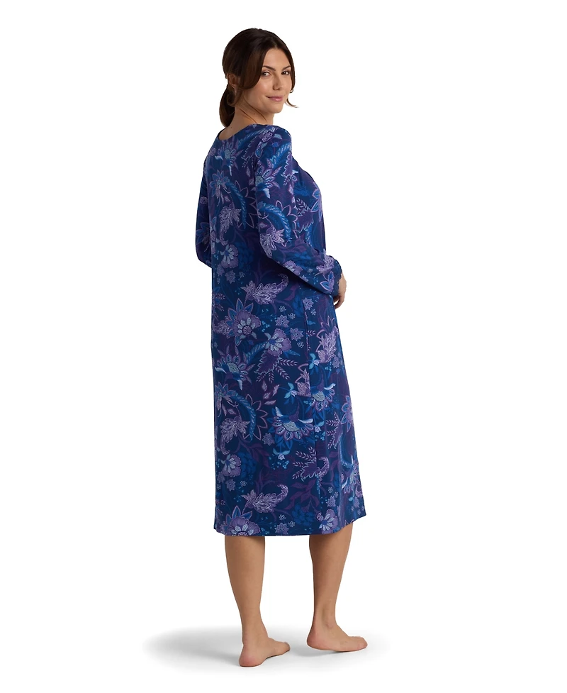 Miss Elaine Women's Long Sleeve Printed Night Dress