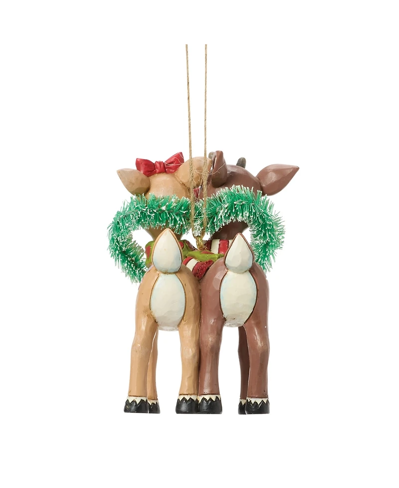 Jim Shore Rudolph and Clarice Heart Hanging Ornament