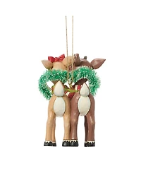 Jim Shore Rudolph and Clarice Heart Hanging Ornament