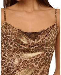 Adrianna Women's Printed Cowl Neck Long Dress
