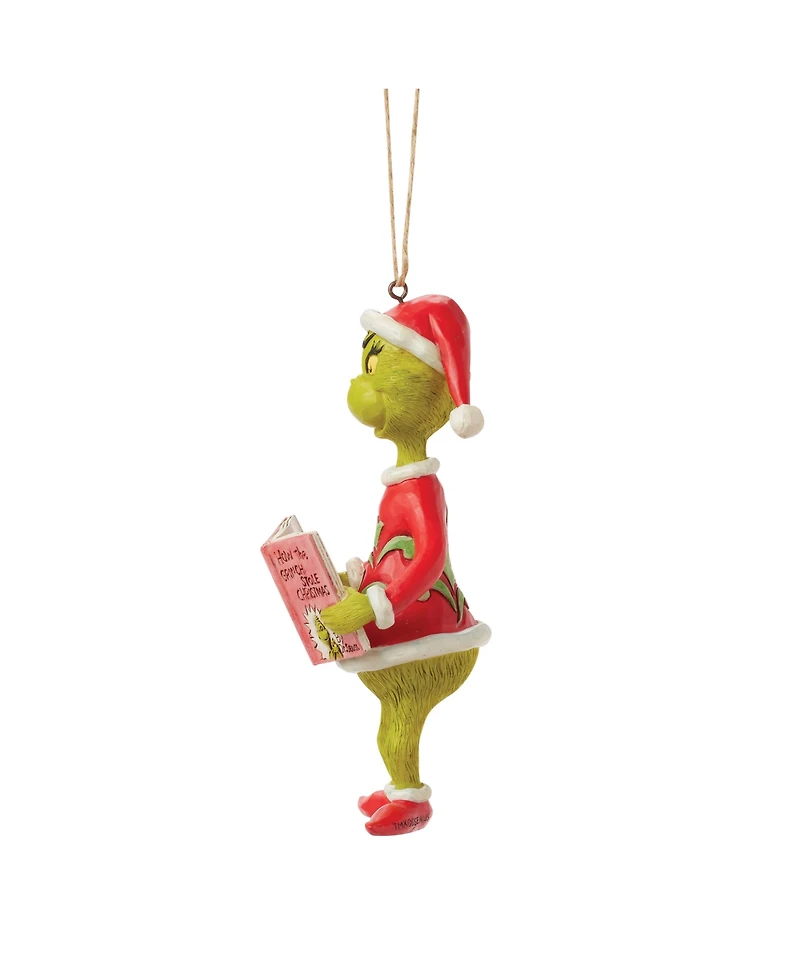 Jim Shore Grinch with Book Ornament