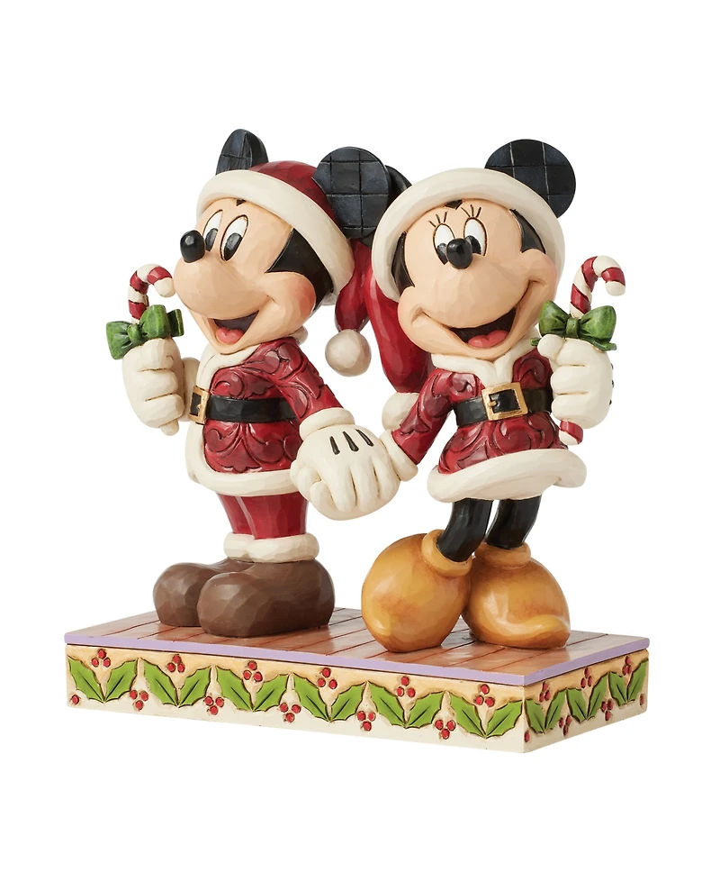 Jim Shore Mickey and Minnie Candy Canes Figurine