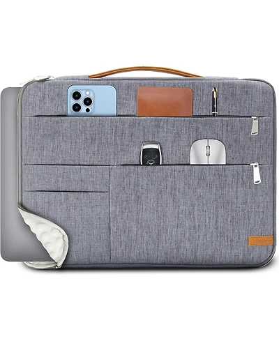 14 inch Laptop Sleeve Bag, Slim Shockproof Handbag, Computer Carrying Case Cover Compatible with MacBook Air/Pro Acer Asus Dell Hp Grey