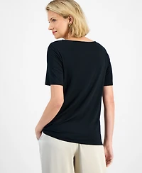 Jm Collection Women's Cowl-Neck Short-Sleeve Top, Macy's Exclusive