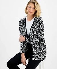 Jm Collection Women's Printed Open-Front Cardigan, Macy's Exclusive