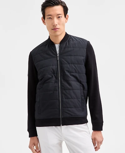 Alfani Men's Long Sleeve Mixed Media Jacket, Macy's Exclusive