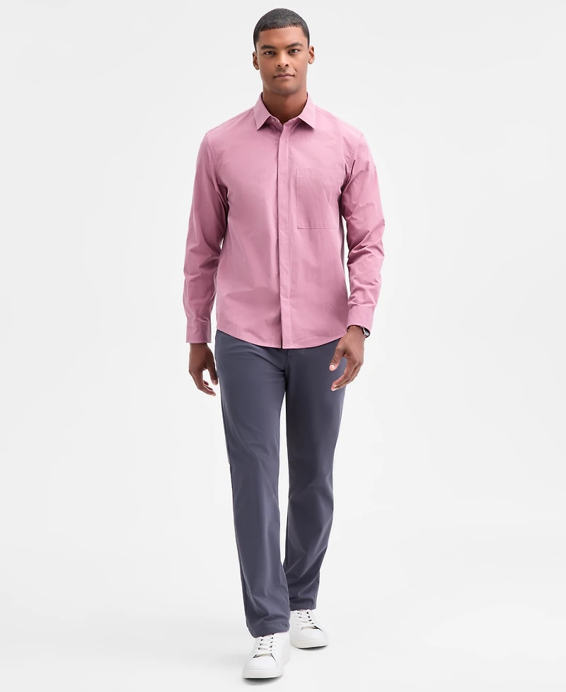Alfani Men's Long Sleeve One-Pocket Button-Front Shirt, Macy's Exclusive