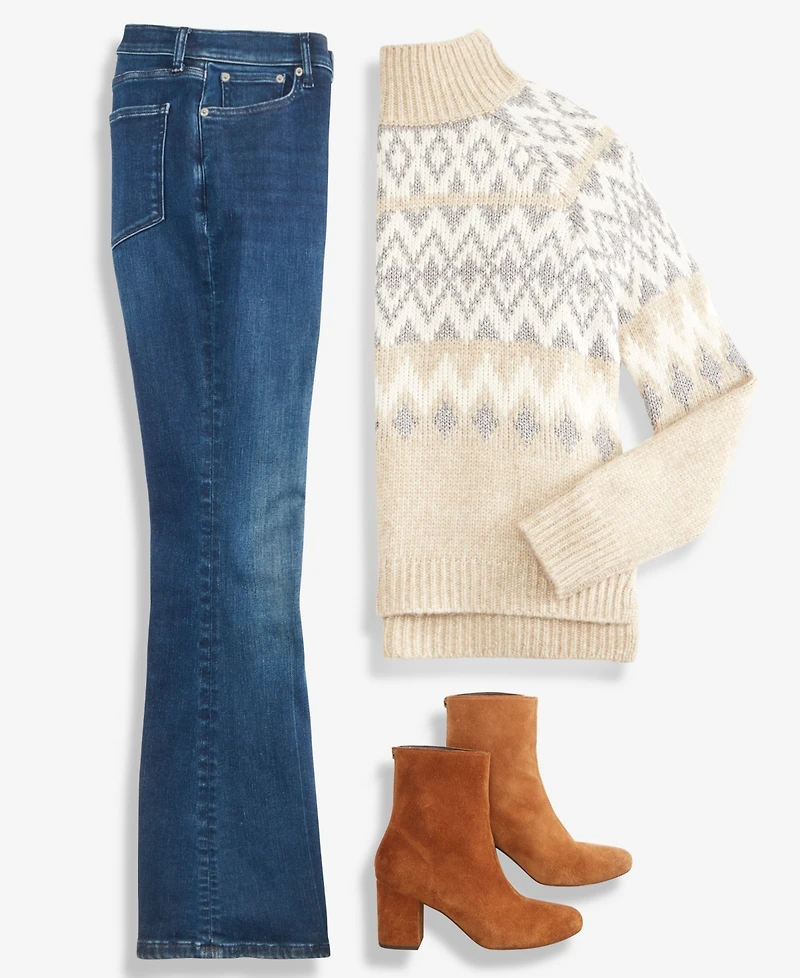 Lucky Brand Women's Fair Isle Mock-Neck Sweater