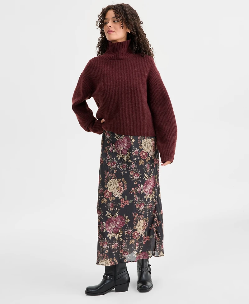 Lucky Brand Women's Ribbed Mock-Neck Sweater