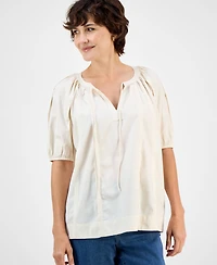 Style & Co Women's Split-Neck Raglan-Sleeve Blouse, Macy's Exclusive