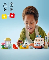 Lego Duplo Town Ambulance Driver Building Toy 10447, 19 Pieces
