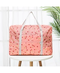 Urtala Travel Bag Foldable Luggage Bag Spirit Airlines Personal Item Bag Sports Gym Bag Weekender Overnight Bag Travel Duffel for Women (Pink Cherry)