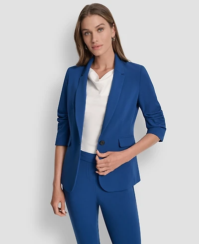 Dkny Petite Ruched Sleeve Jacket