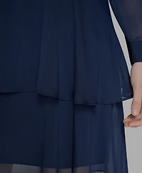 Karl Lagerfeld Paris Women's Layered Ruffle Dress