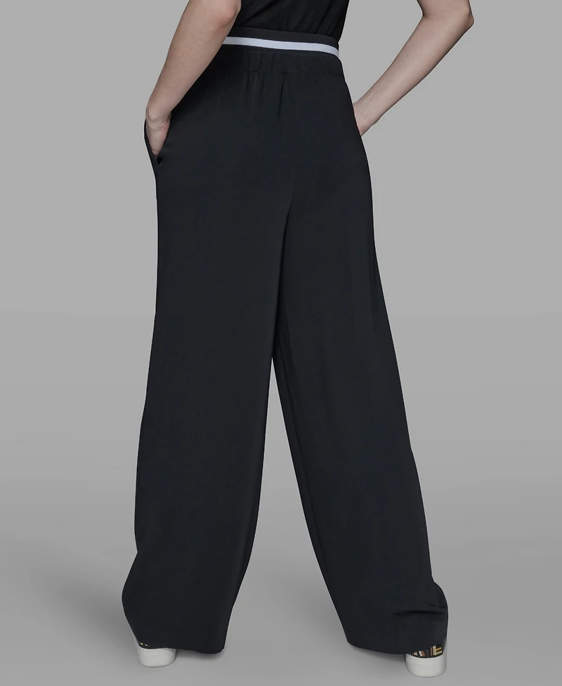 Karl Lagerfeld Paris Women's Bi-Stretch Wide-Leg Pants