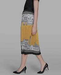 Karl Lagerfeld Paris Women's Pleated Scene Midi Skirt