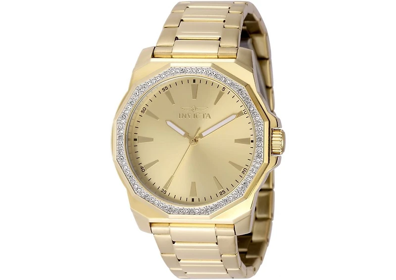Invicta Men's 49108 Speedway Quartz 3 Hand Gold Dial Watch