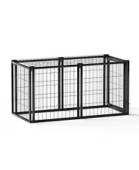 Aostirmotor 47.2 in. L x 22 in. W x 24 in. H. Dog Crate 47.2" Dog Kennel for Small Medium Dogs, Puppy Dog Playpen with Top in Black