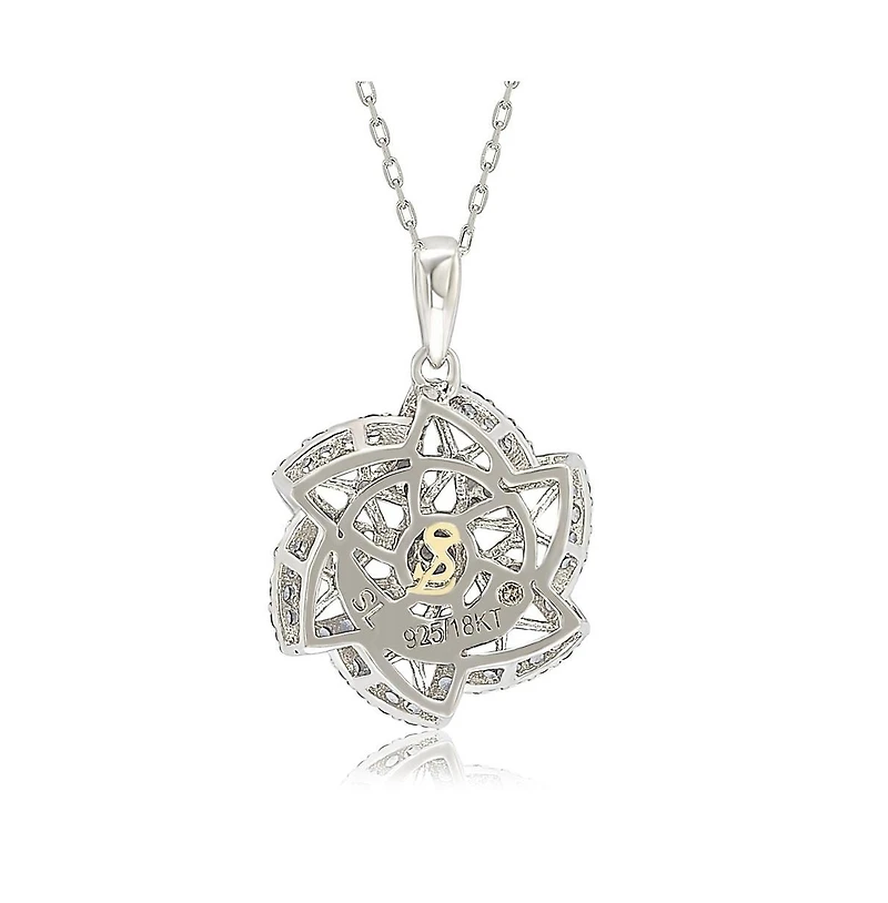 Suzy Levian New York Suzy Levian Sterling Silver Sapphire & Created White Sapphire Flower Pendant