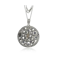 Suzy Levian Sterling Silver Sapphire & Created White Sapphire Multi-Circle Pendant