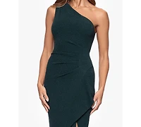 Xscape Women's Long One-Shoulder Ruffle Dress