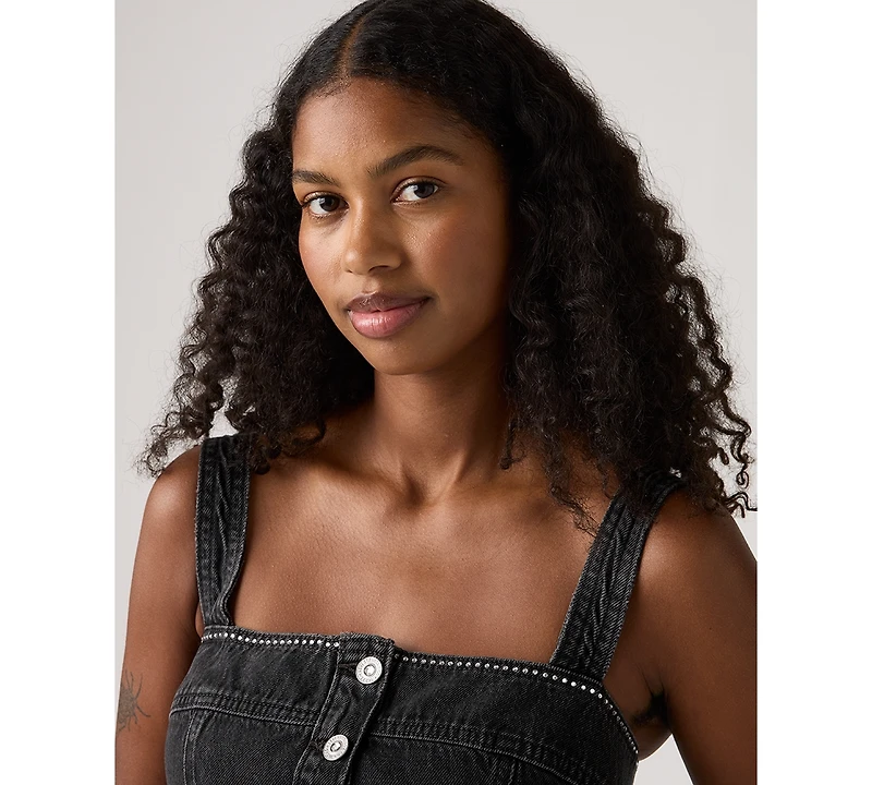 Levi's Women's Cotton Drea Rhinestone Denim Tank Top