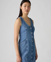Levi's Women's Vianna Denim Button-Front Vest Dress