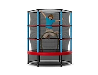 Akiudex 55 Inch Kids Trampoline with Enclosure Net and Foam Padded Poles
