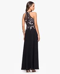 Betsy & Adam Petite Embroidered Sleeveless Dress