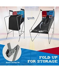 Akiudex Foldable Dual Shot Basketball Arcade Game with 8 Modes and Electronic Scoring