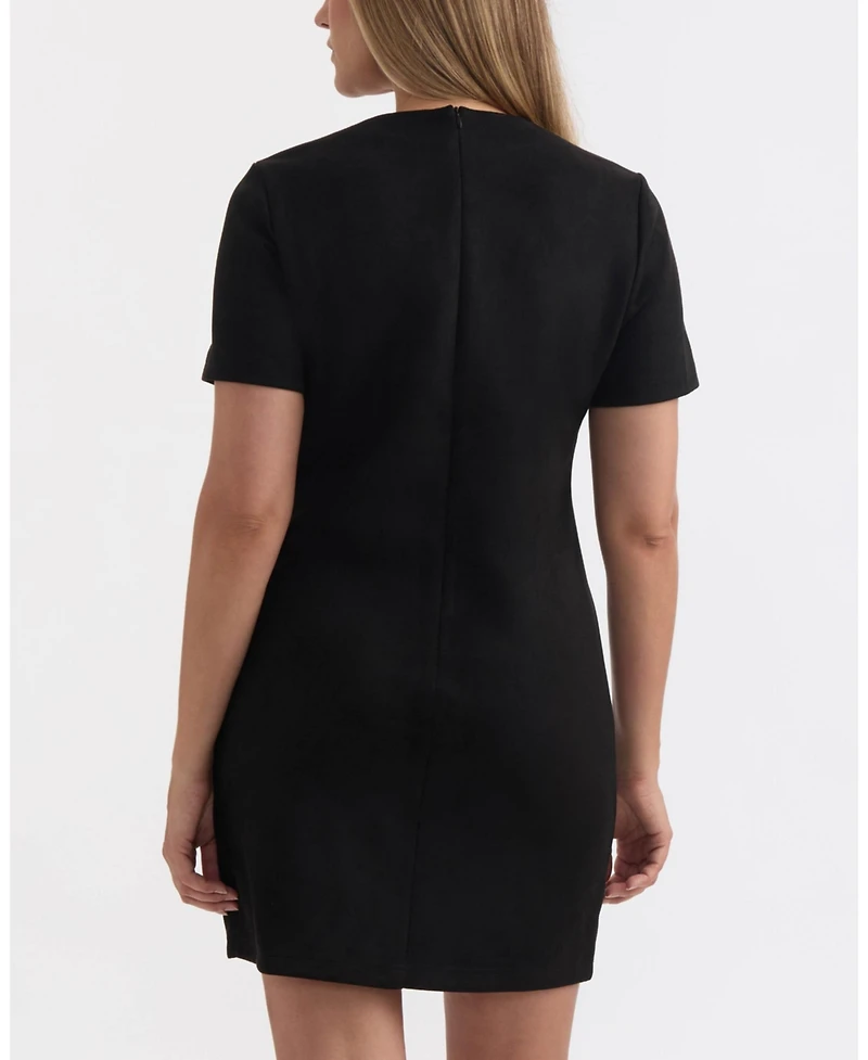 Ellen Tracy Women's Faux Suede Metal-Detail Dress