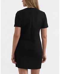 Ellen Tracy Women's Faux Suede Metal-Detail Dress